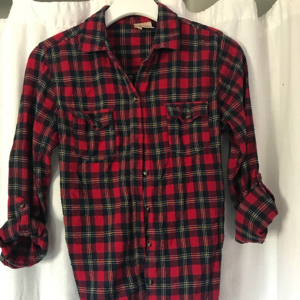 Plaid button down shirt